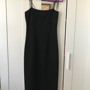 Elegant Ann Taylor black long dress 100% silk.